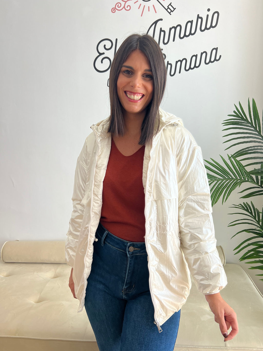 Abrigo Lucía perla