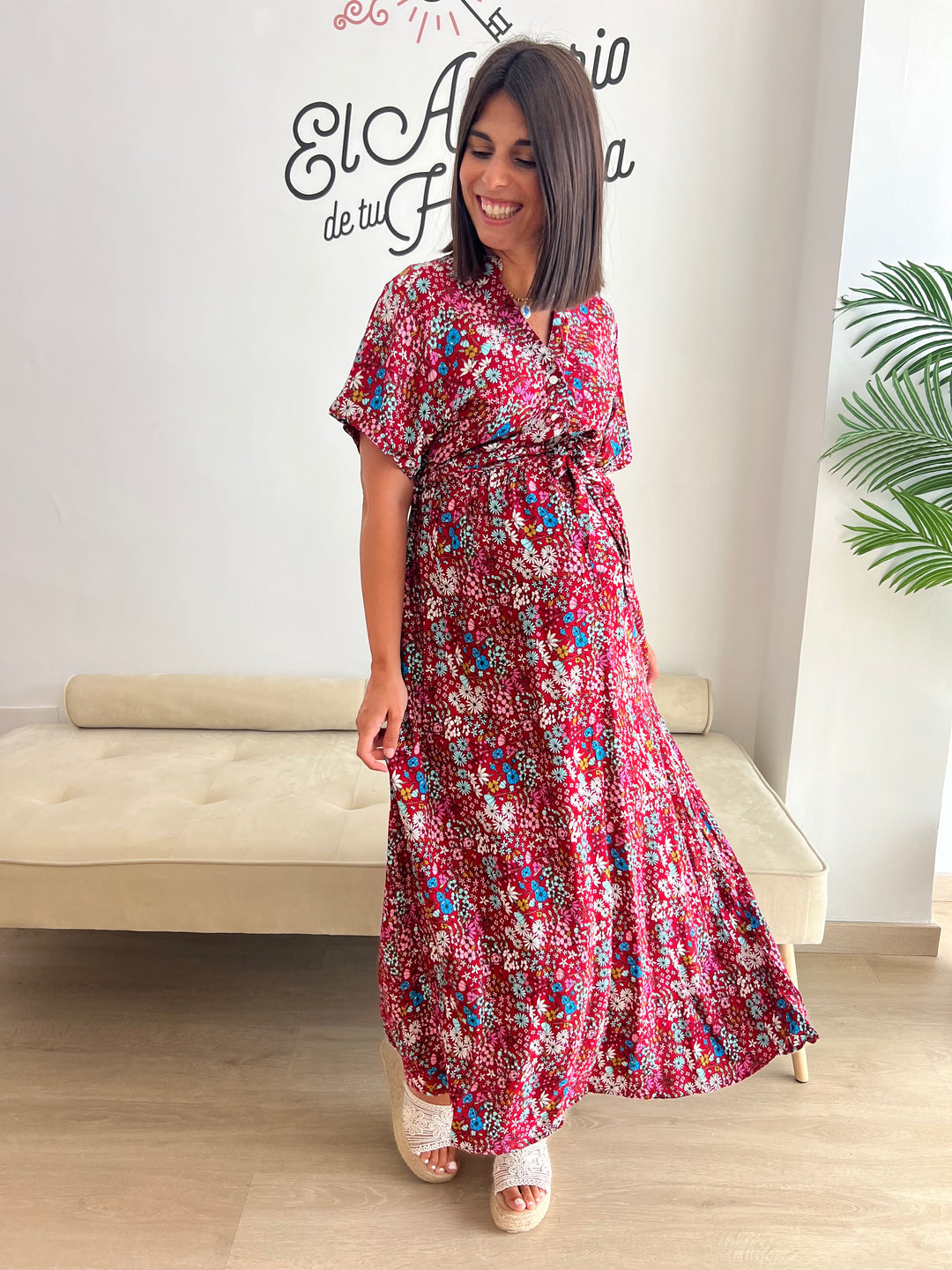 Vestido Chenoa rojo oscuro