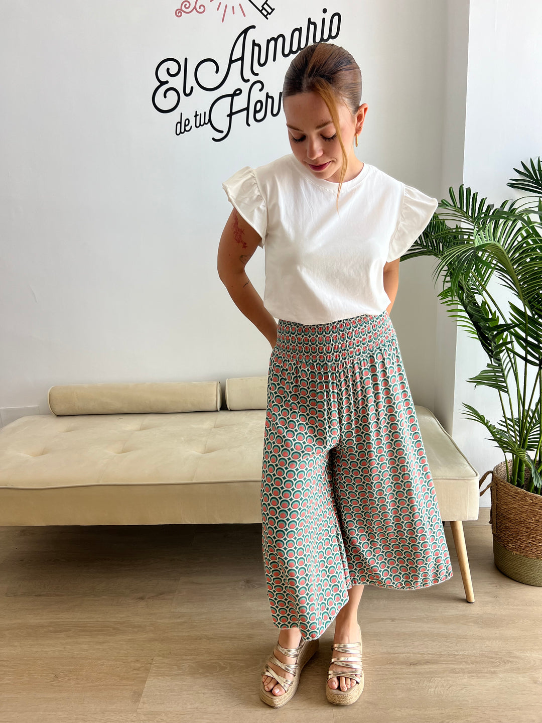 Pantalon Sheila Rosa y verde