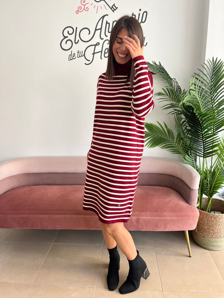 Vestido Maite burdeos