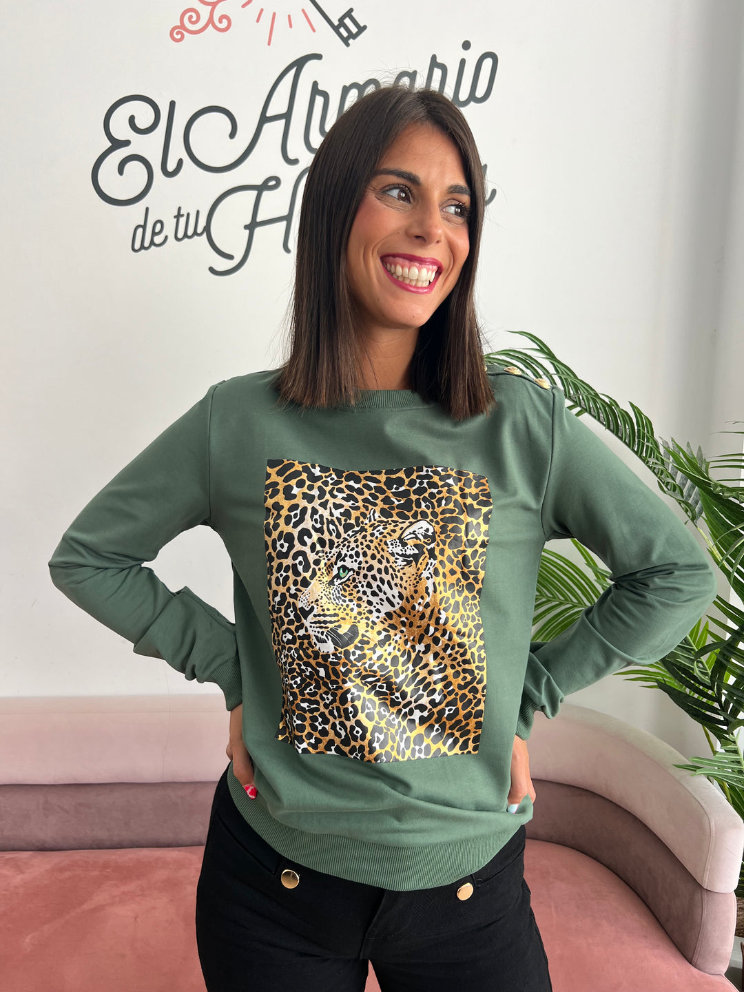 Sudadera Kenia verde militar