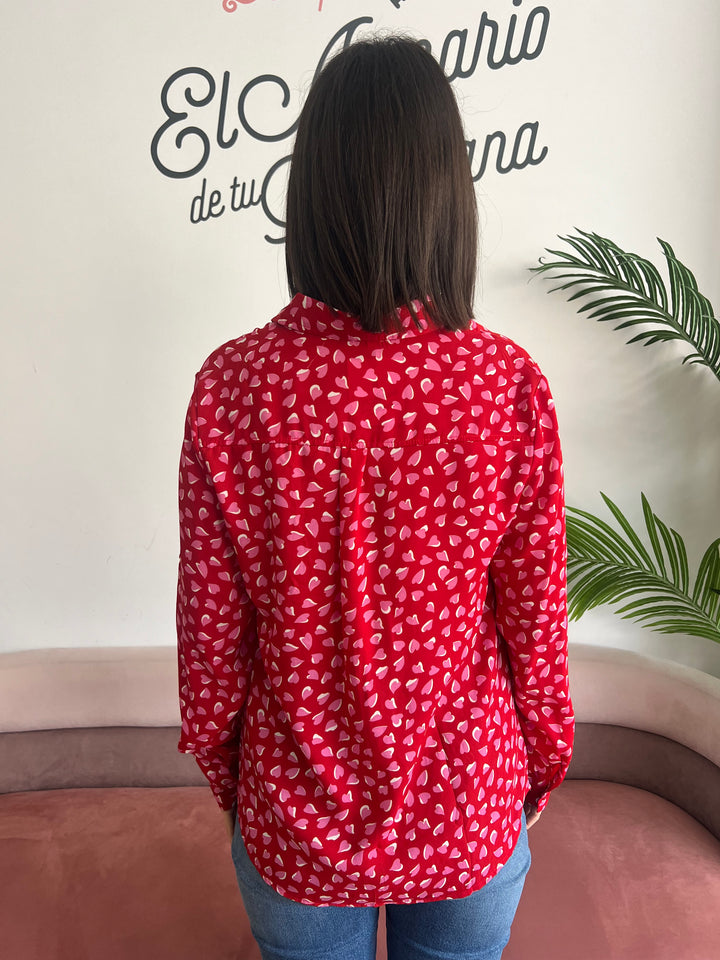 Camisa Corazones rojo