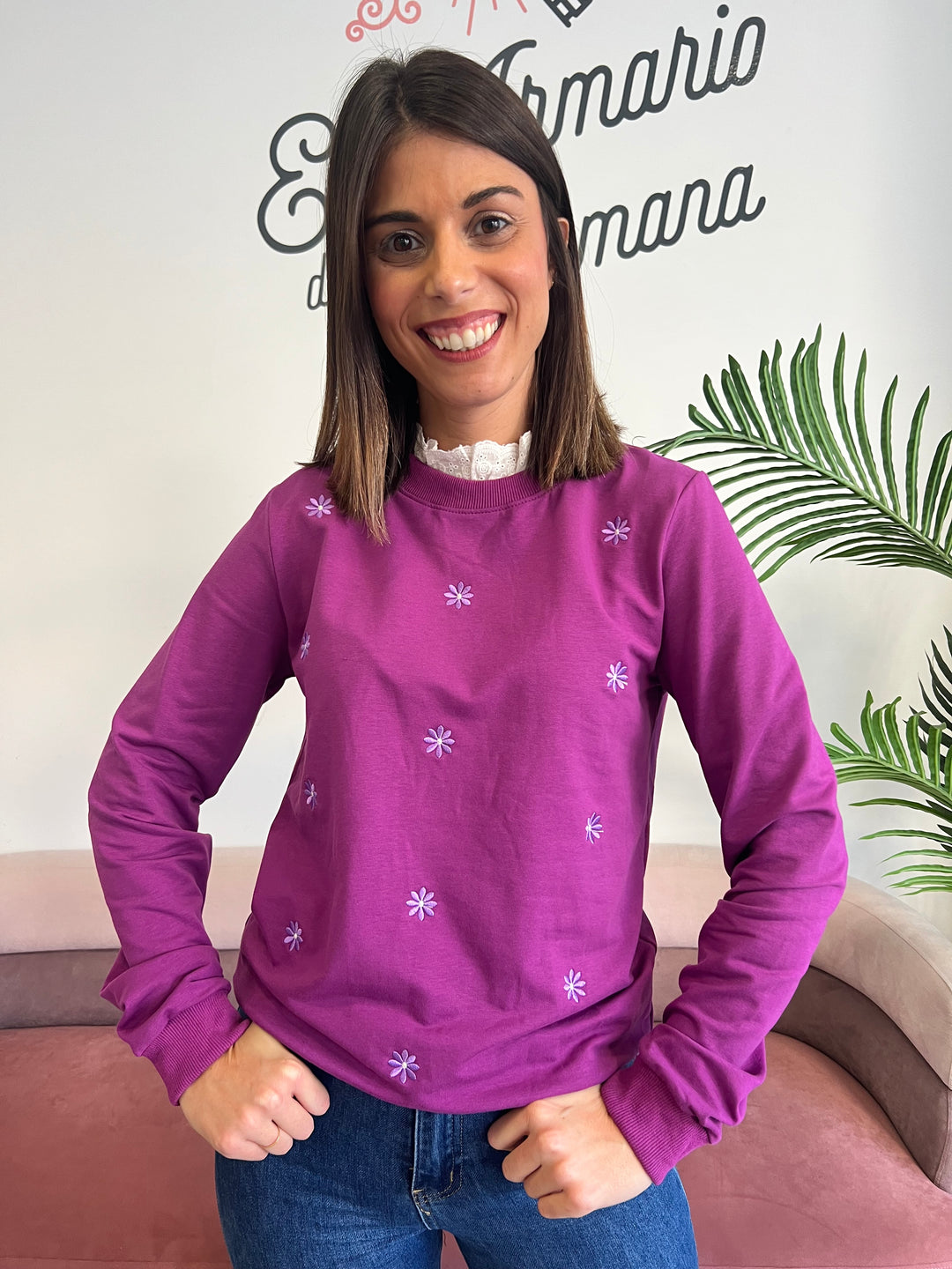 Sudadera Flowers morado