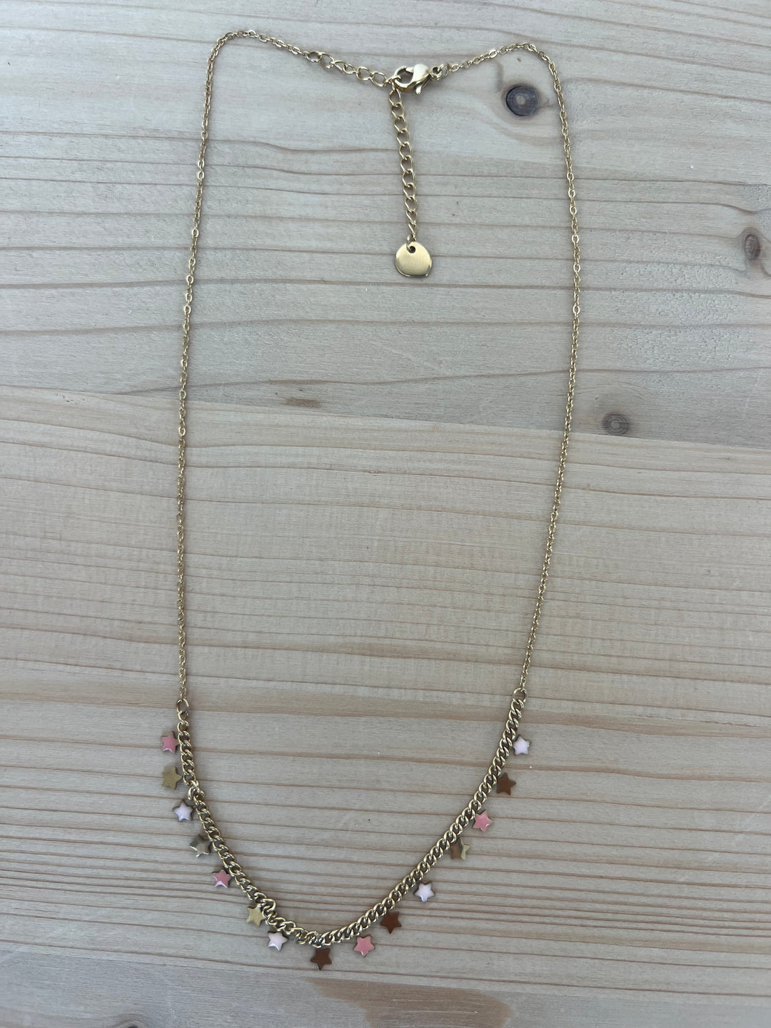 Collar multi stars rosa(acero)