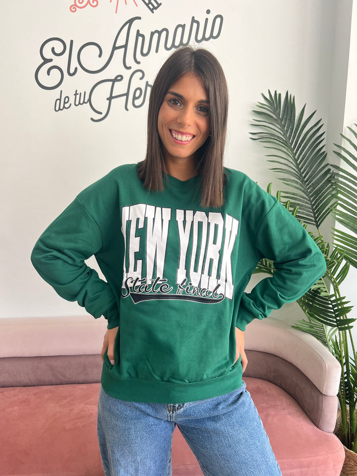 Sudadera New York verde