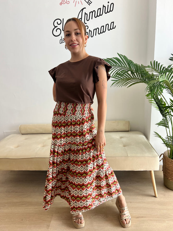 Falda Flori teja