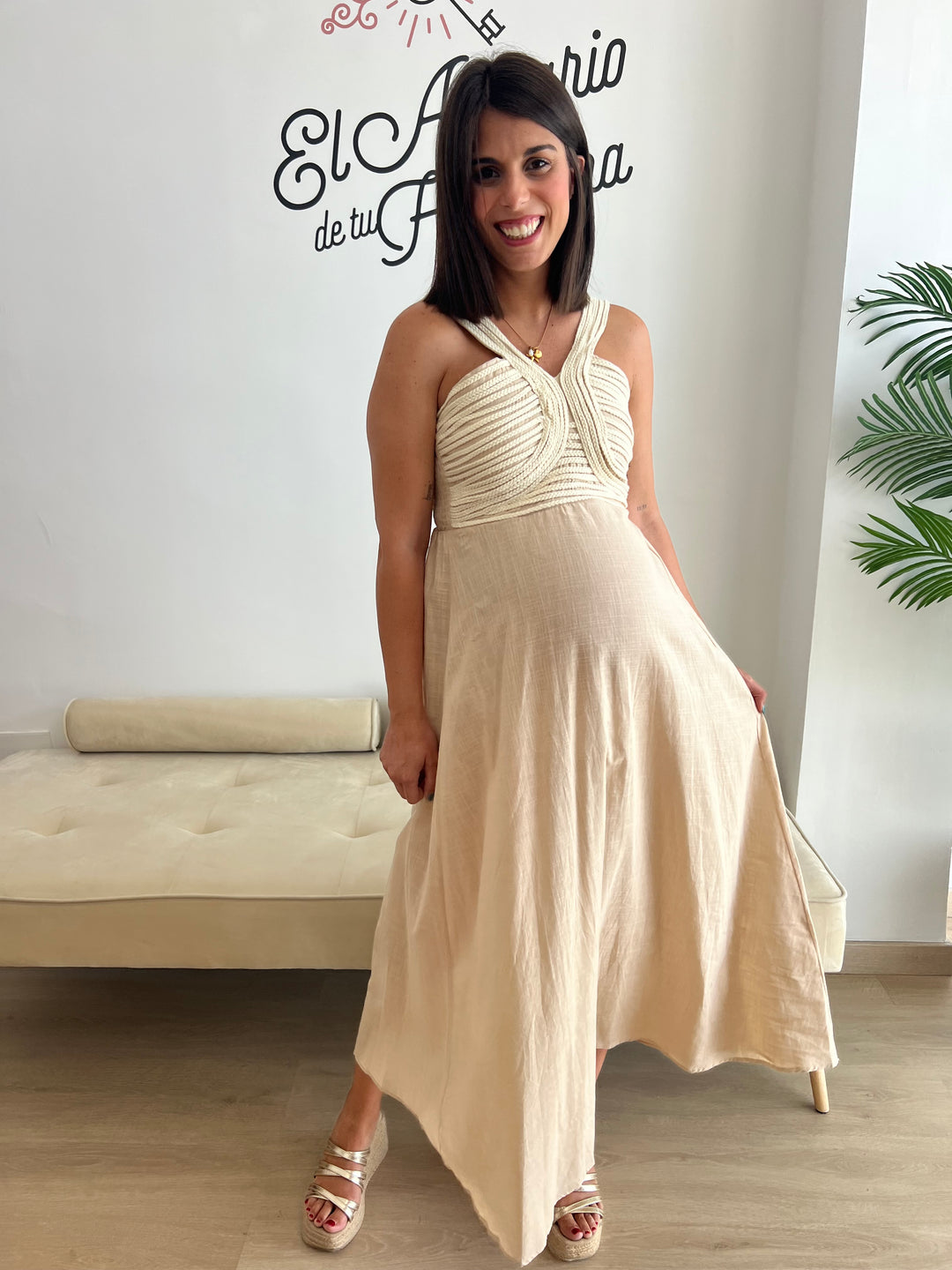 Vestido Tina beige