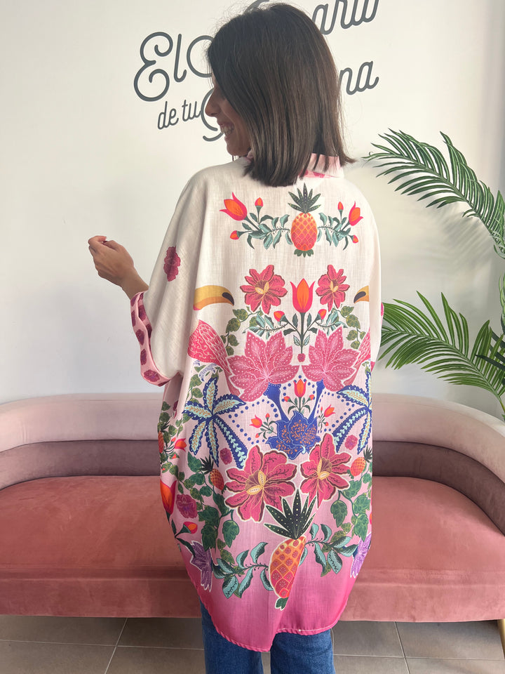 Camisa Tropical rosa