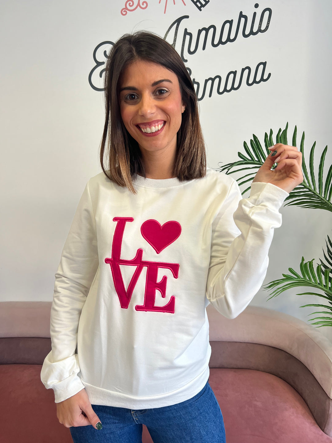 Sudadera Love blanco