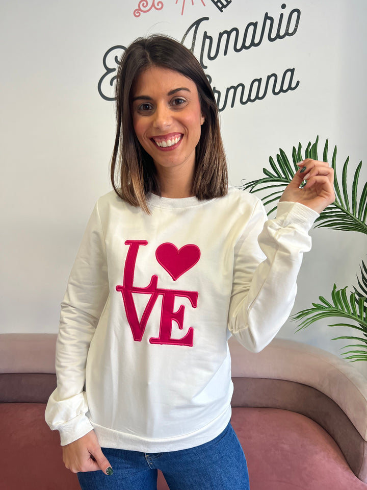 Sudadera Love blanco