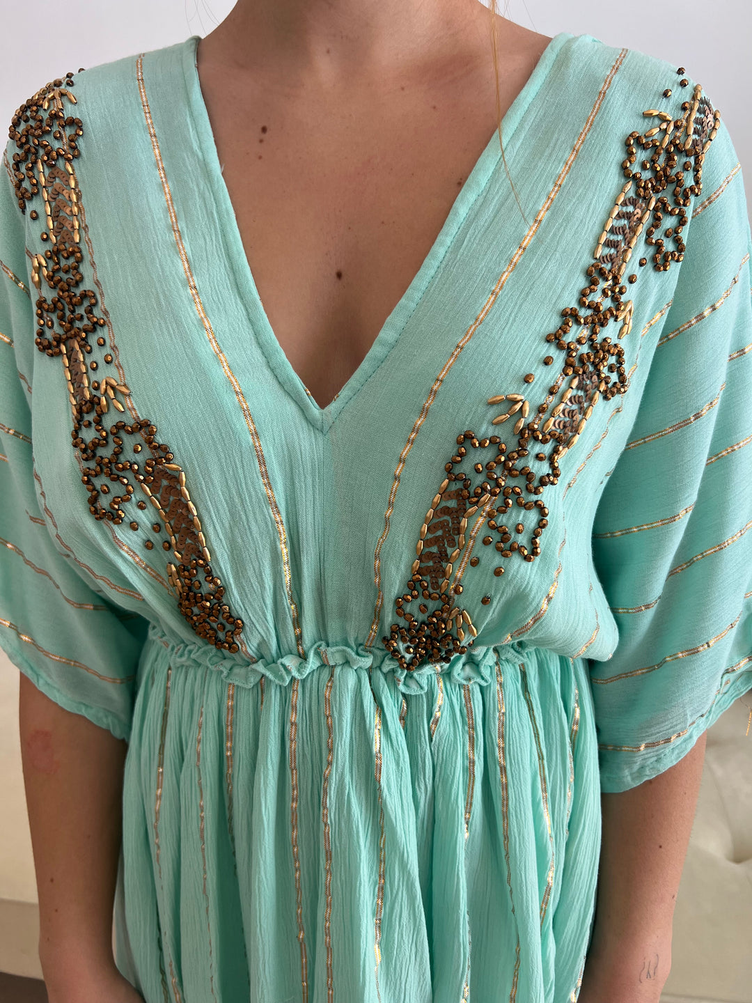 Vestido San José aguamarina