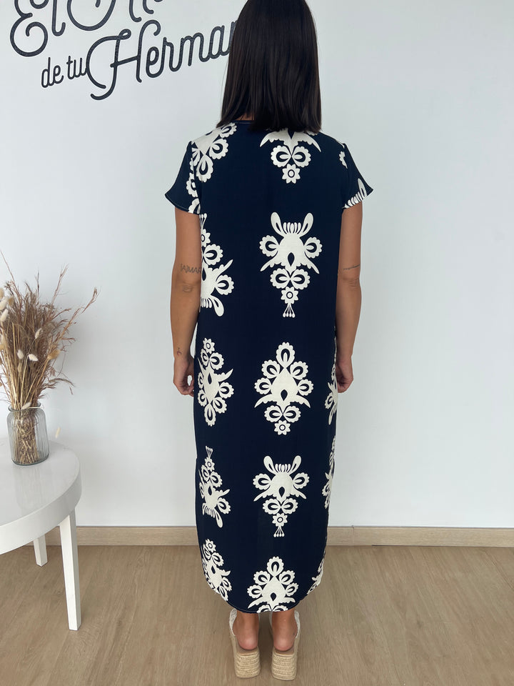 Vestido Bertín azul marino