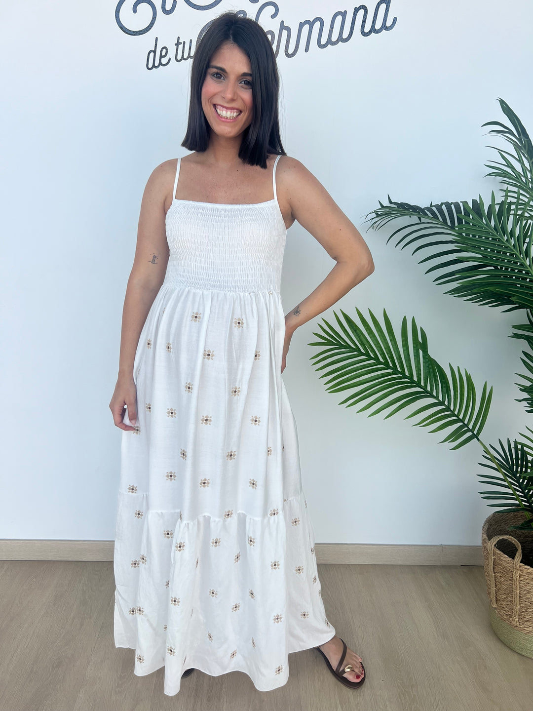 Vestido Mar blanco roto