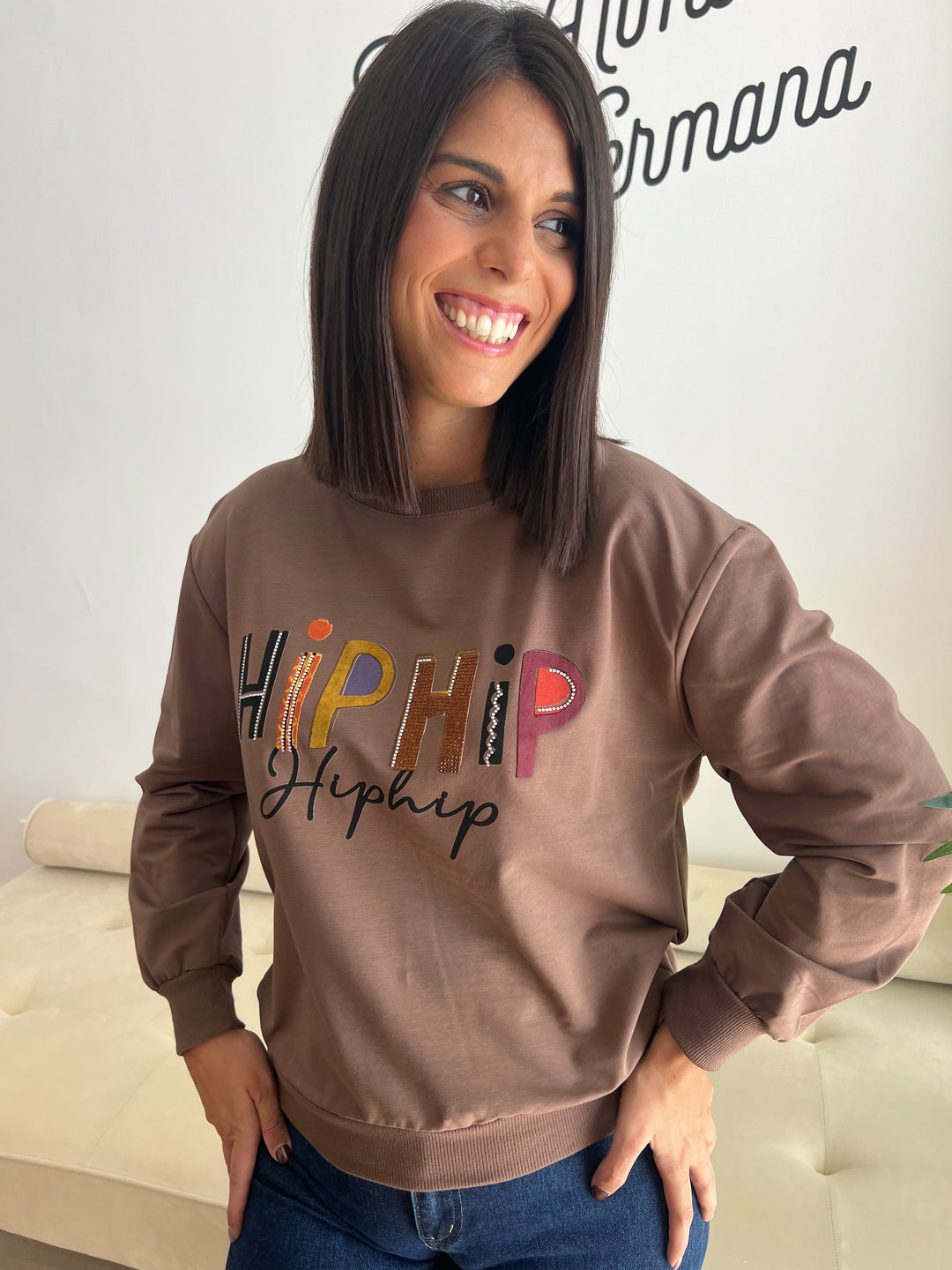 Sudadera Hip Hip marrón