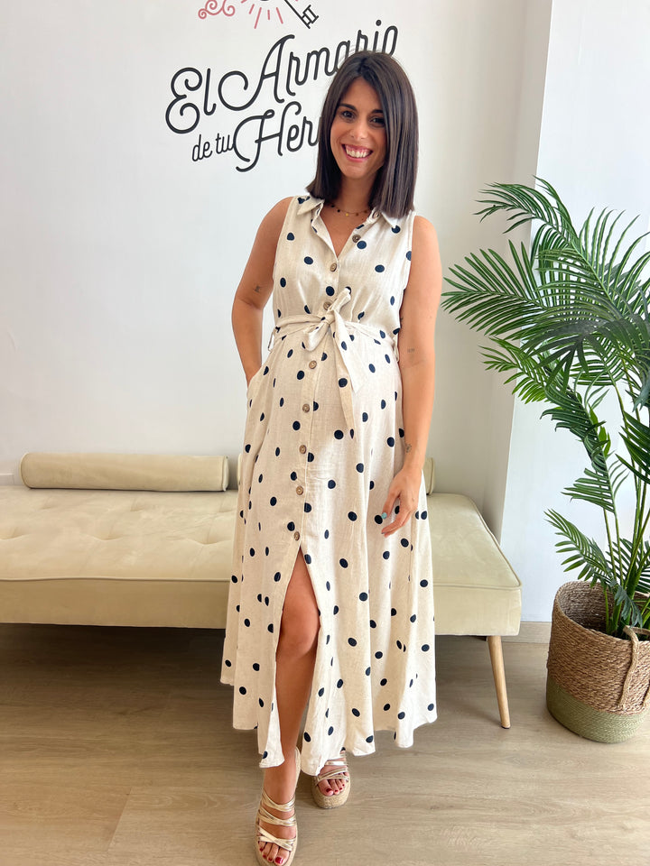 Vestido Oriana blanco roto