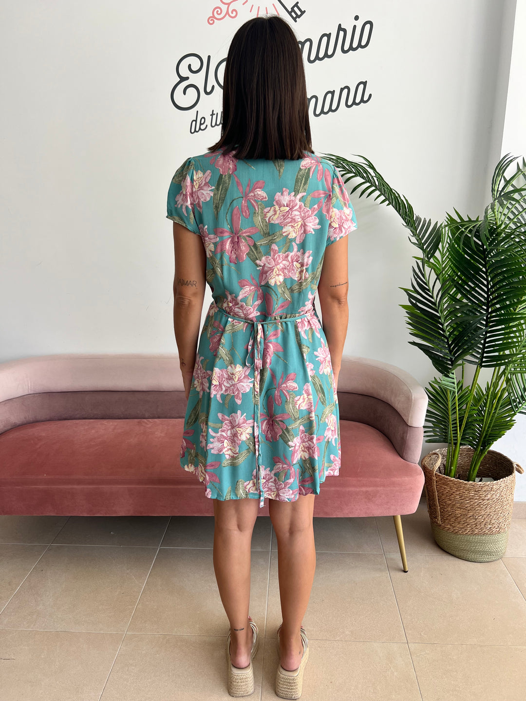 Vestido Gabriela turquesa