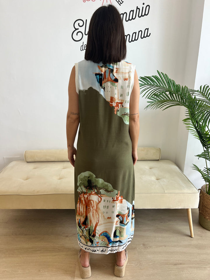 Vestido Maribel verde oscuro