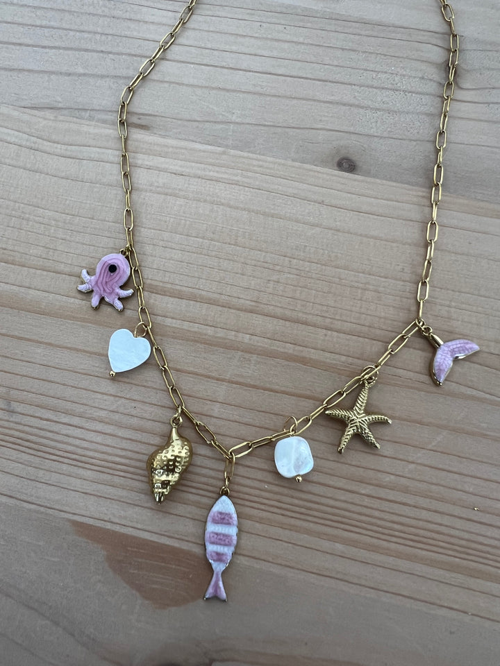Collar Salitre rosa (acero)