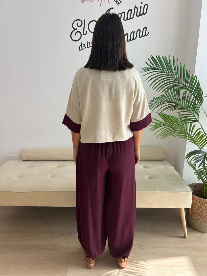 Conjunto Sandra berenjena