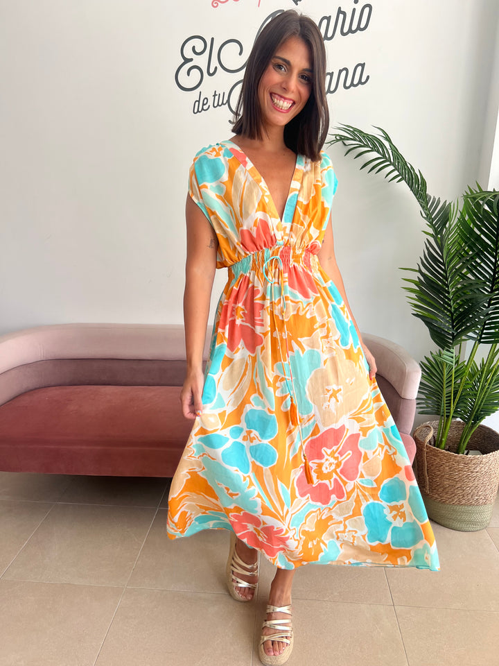 Vestido Denia mostaza