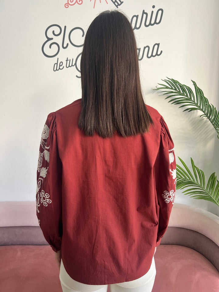Camisa María burdeos