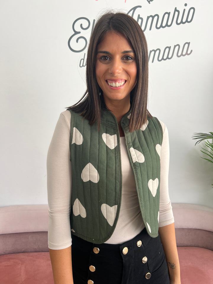 Chaleco Corazones verde