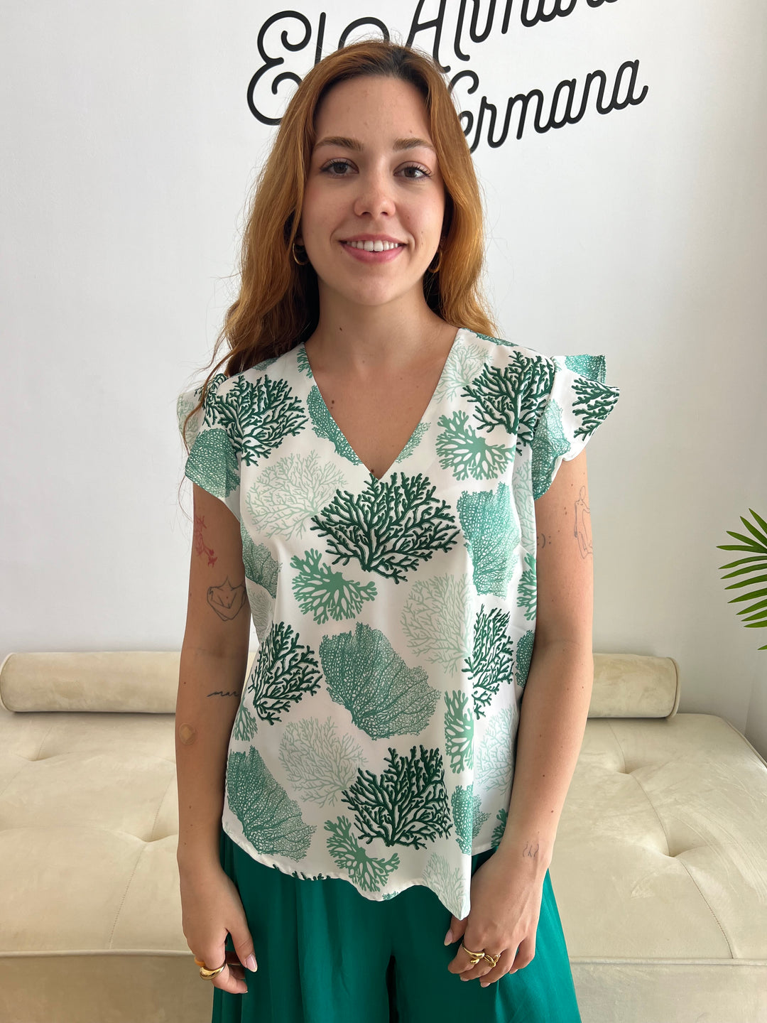 Blusa Corales verde