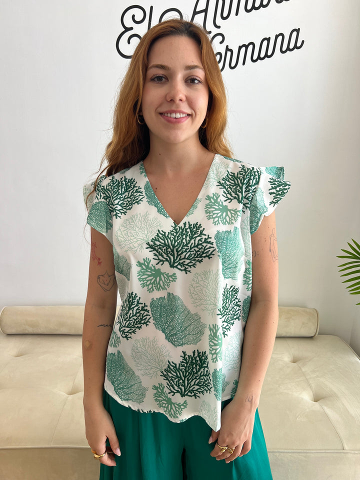 Blusa Corales verde