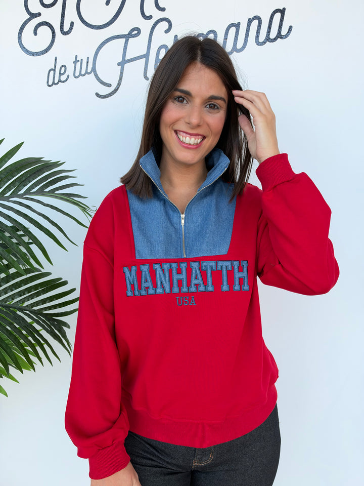 Sudadera Manhattah rojo