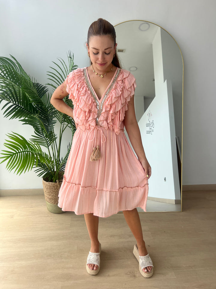 Vestido Saona rosa