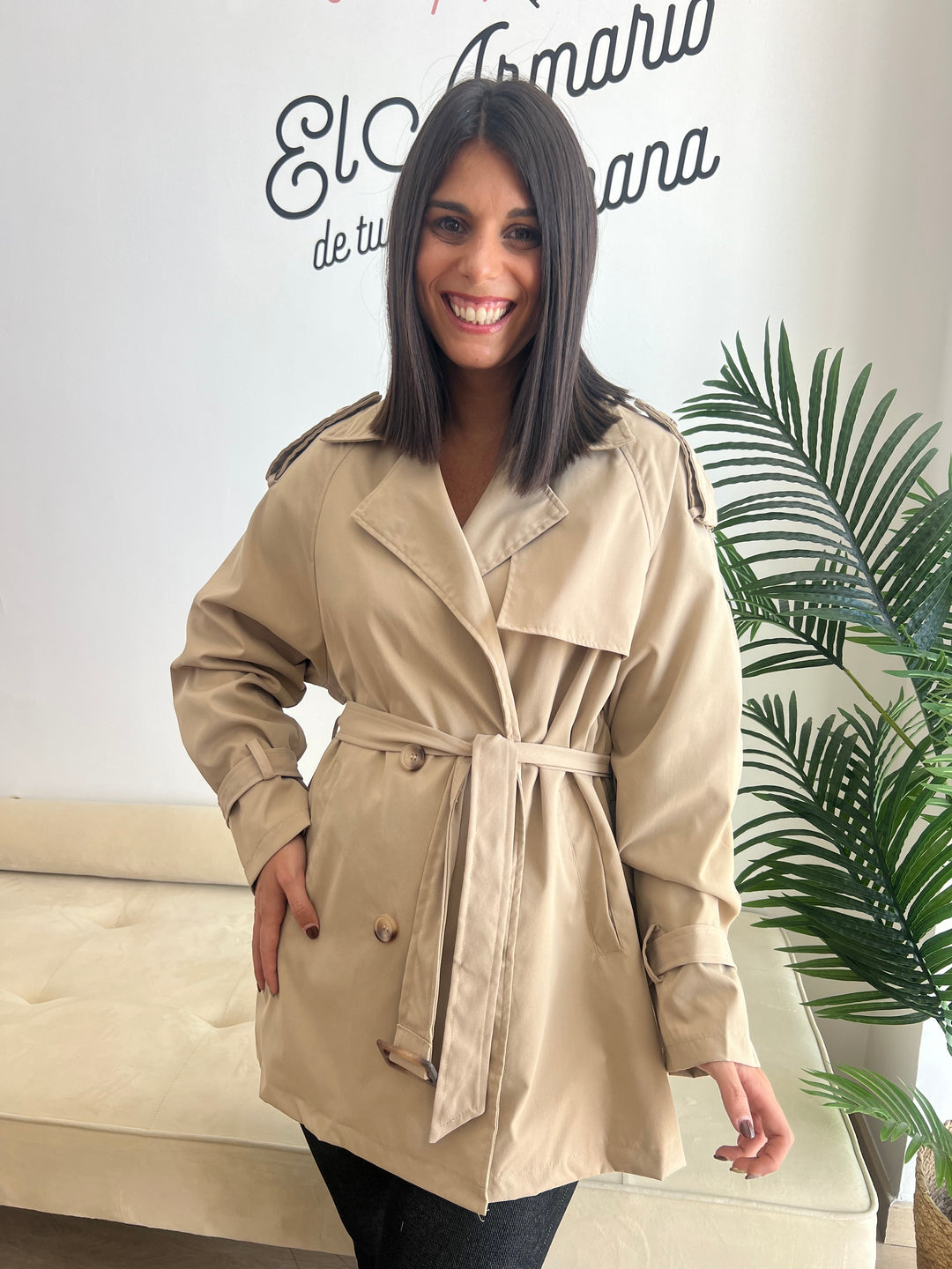 Chaqueta Gabardina beige