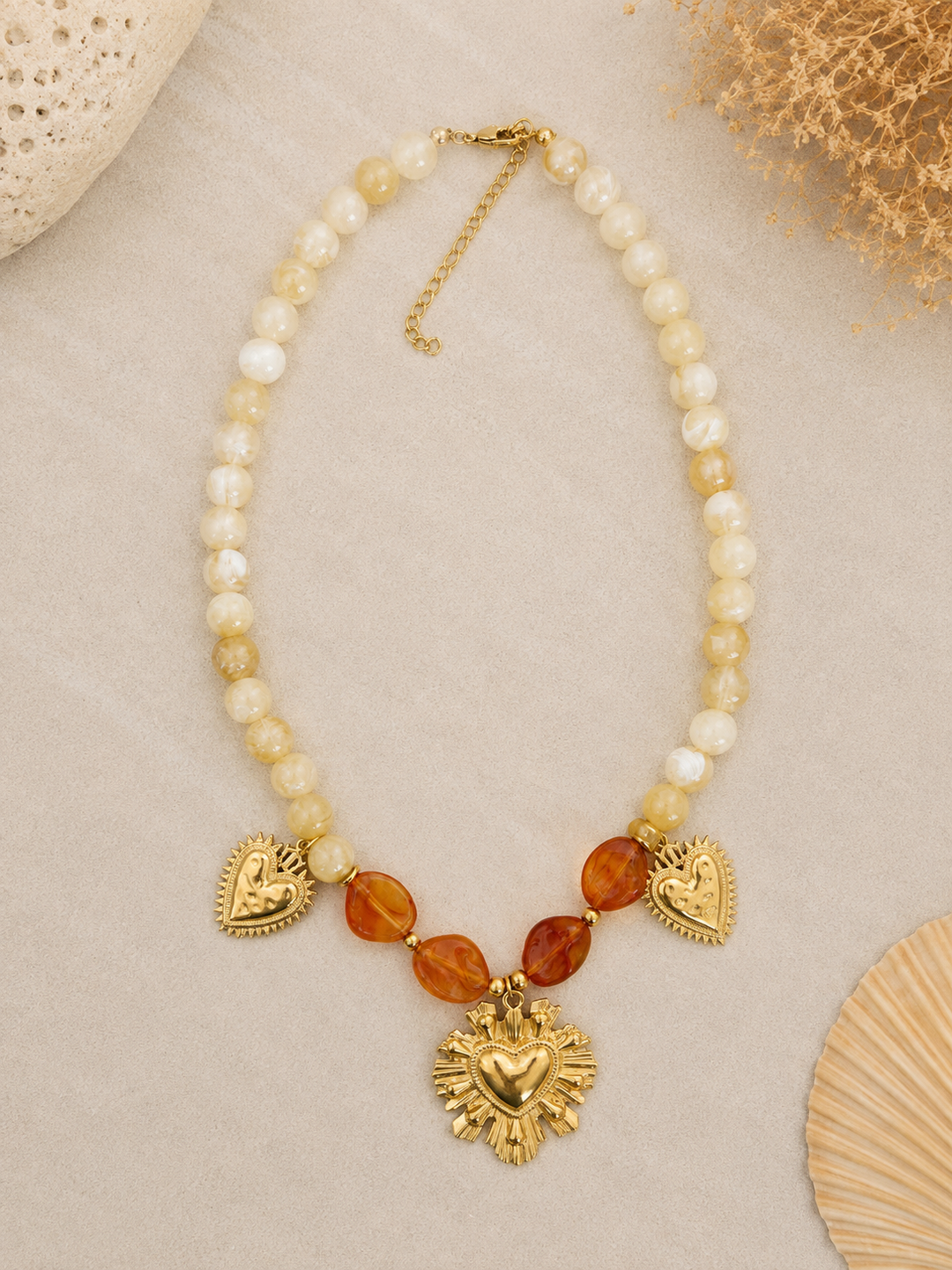 Collar Leo beige (acero)