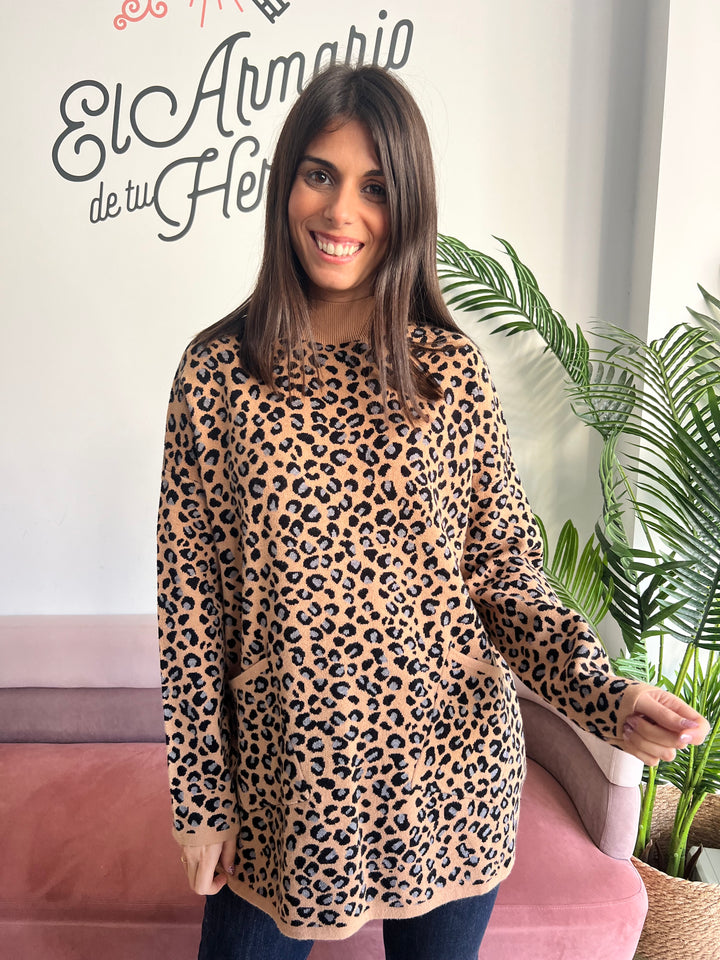 Jersey Macarena camel-gris