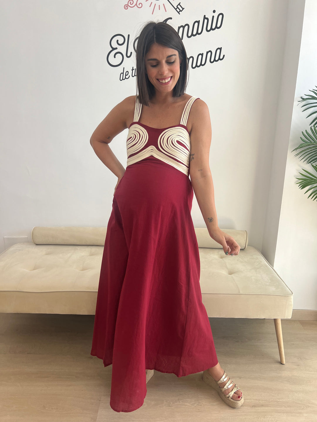Vestido Inma burdeos