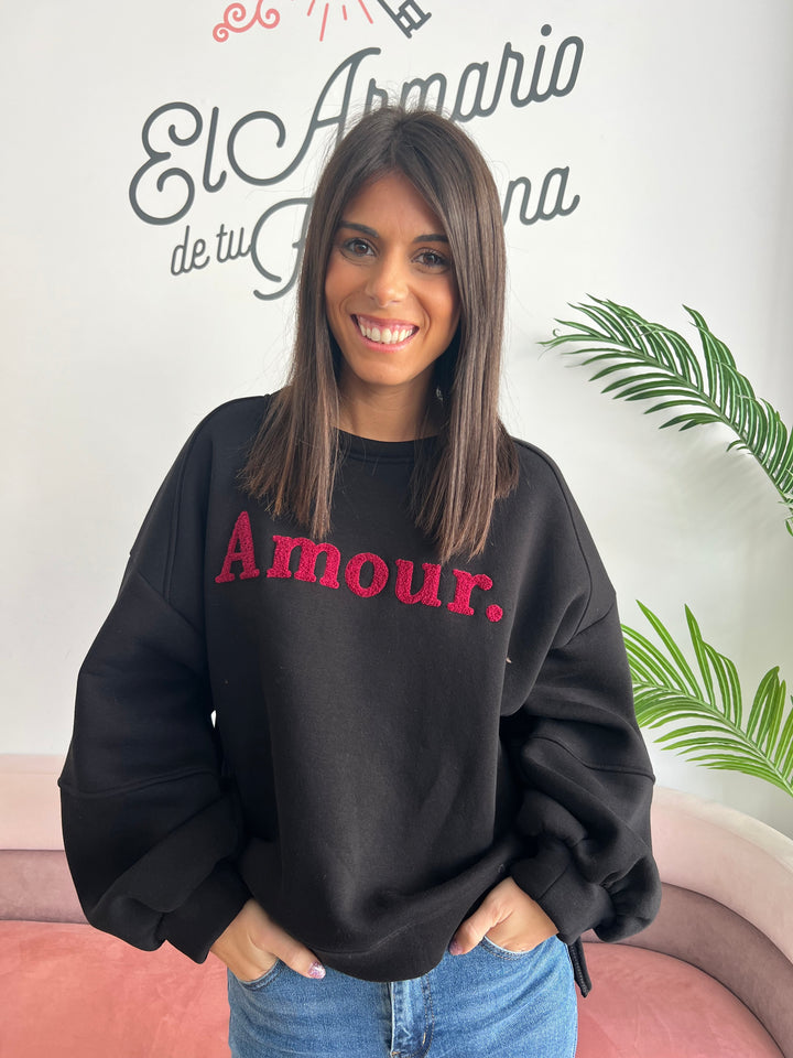 Sudadera Amour negro