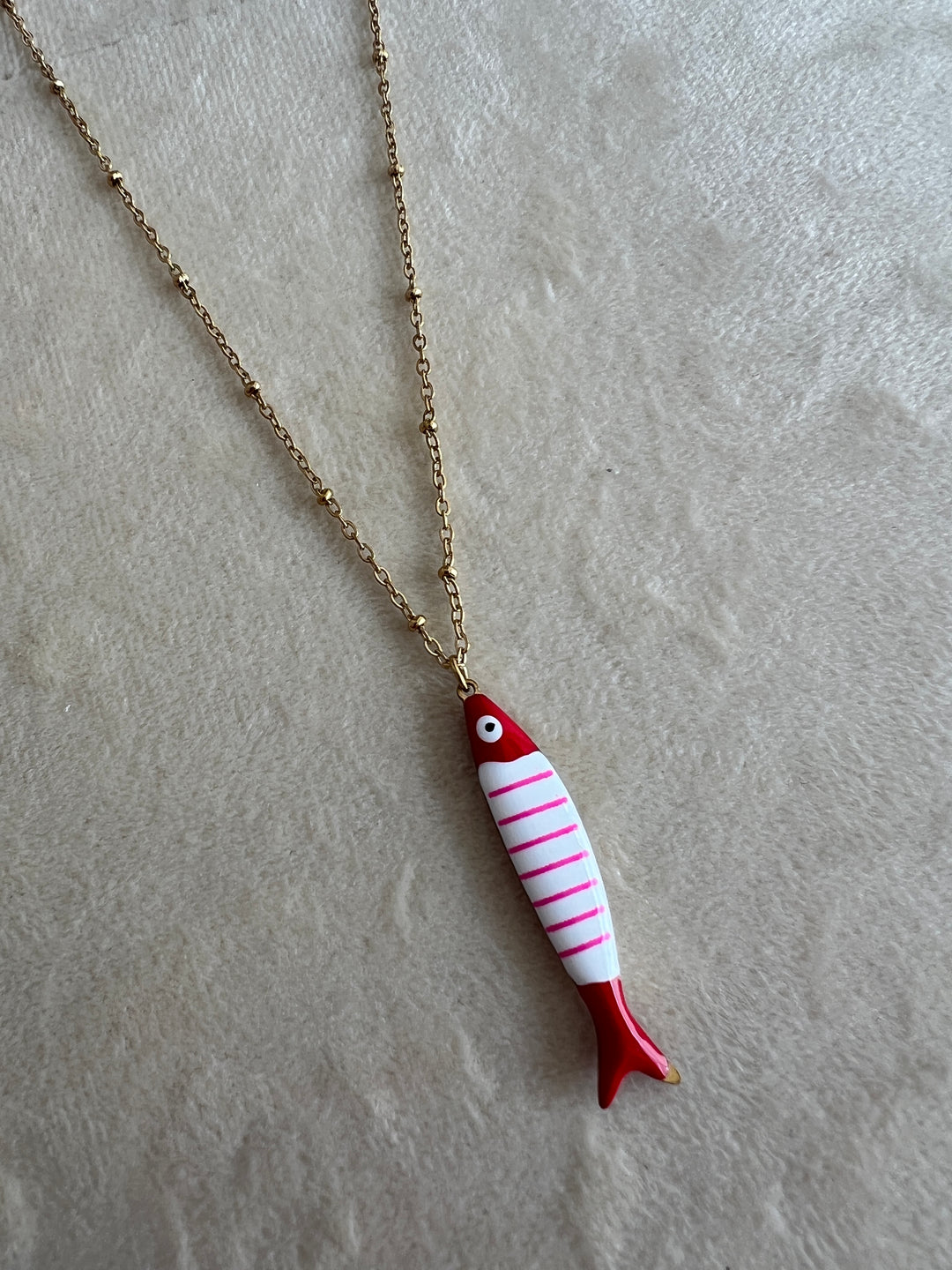 Collar Pescadito rojo (acero)