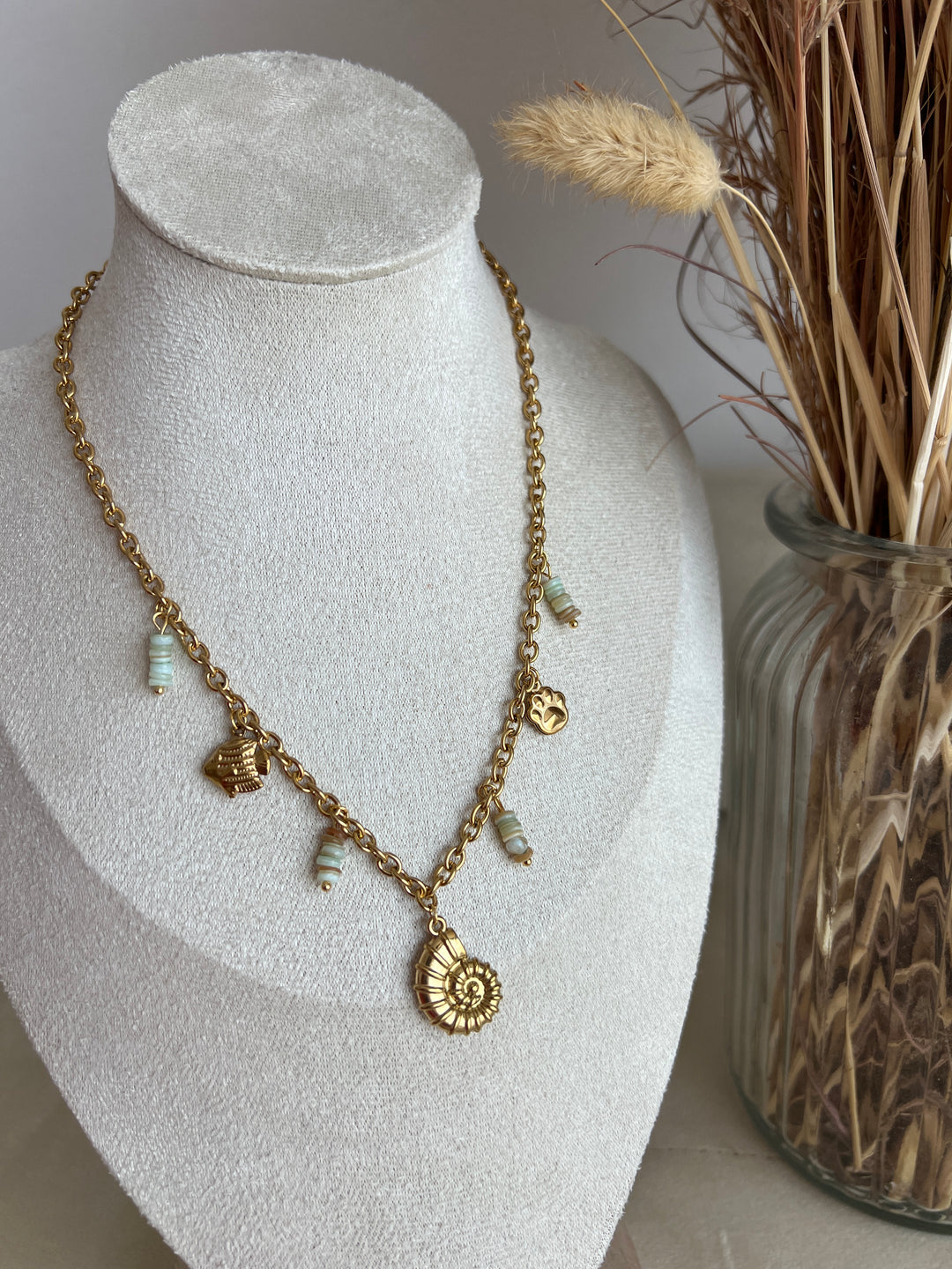 Collar Posi verde aguamarina (acero)