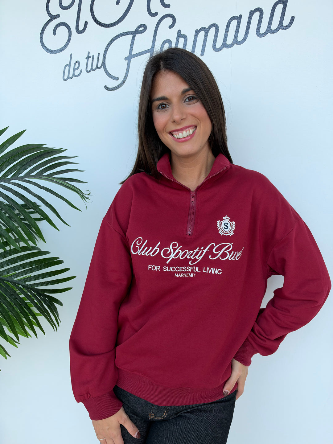 Sudadera Club burdeos