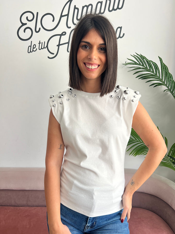 Camiseta Tachuelas blanco