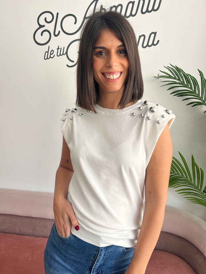 Camiseta Tachuelas blanco