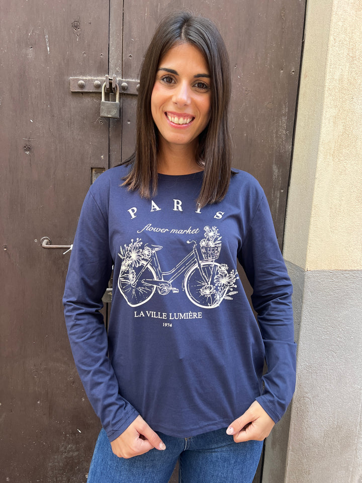 Camiseta París azul marino