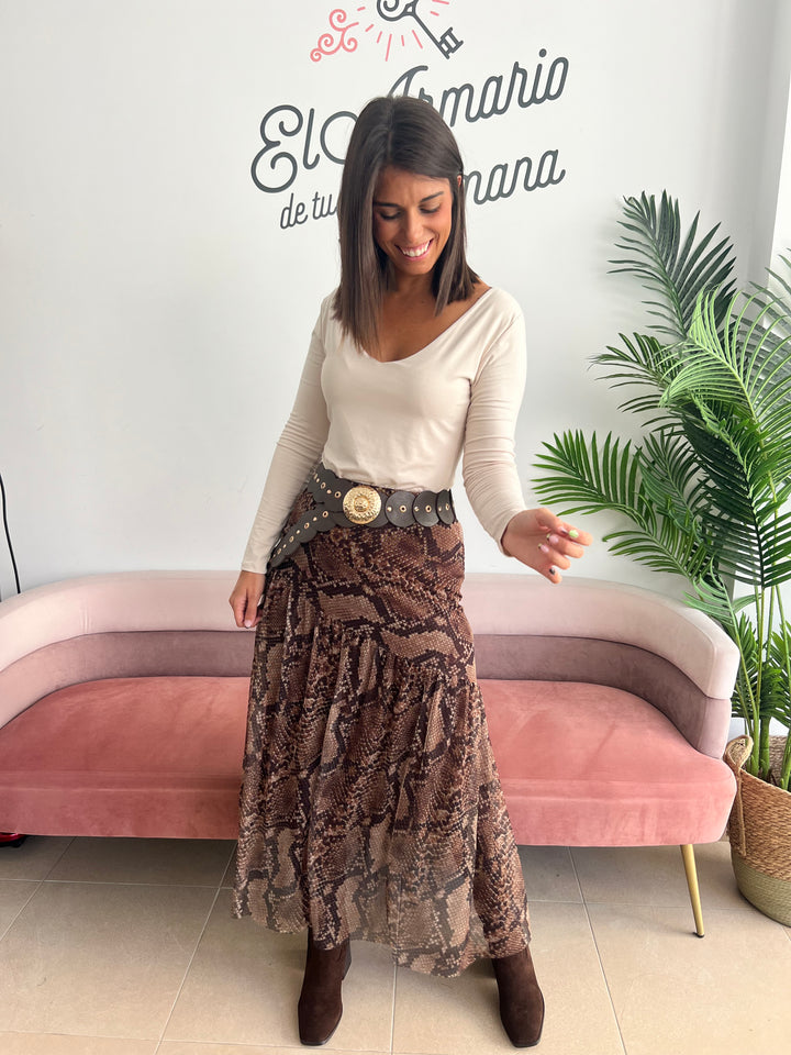 Falda Snake marrón