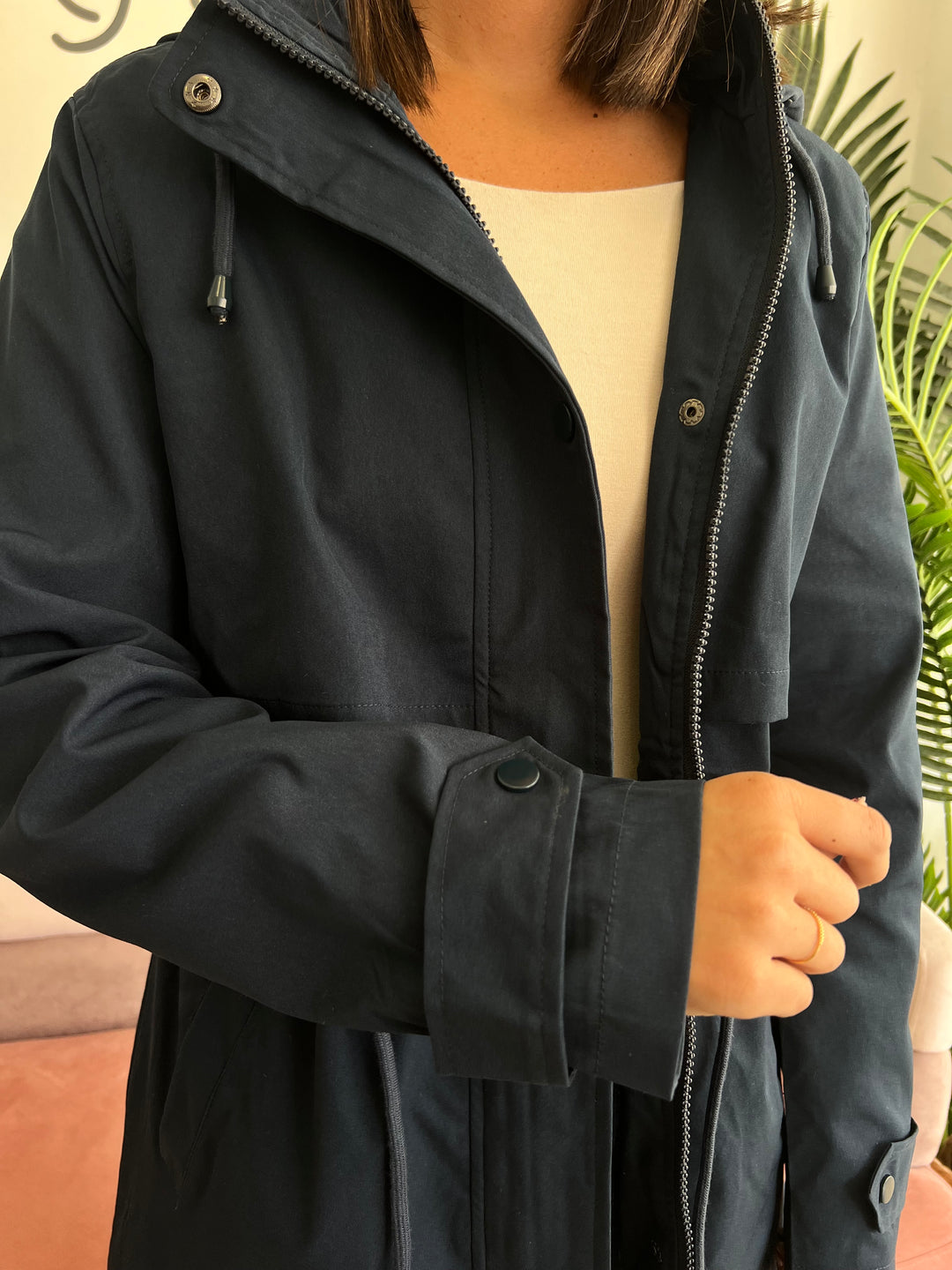 Chaqueta Victoria larga azul marino
