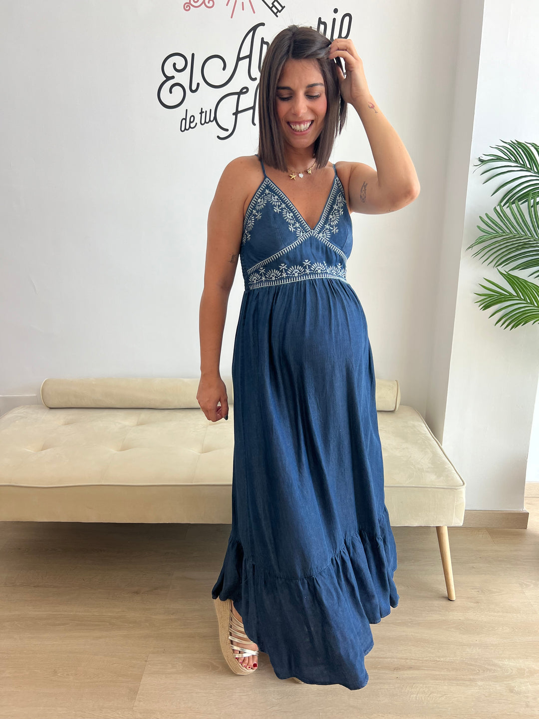 Vestido Adela denim oscuro