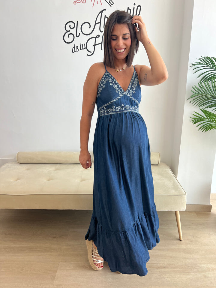 Vestido Adela denim oscuro