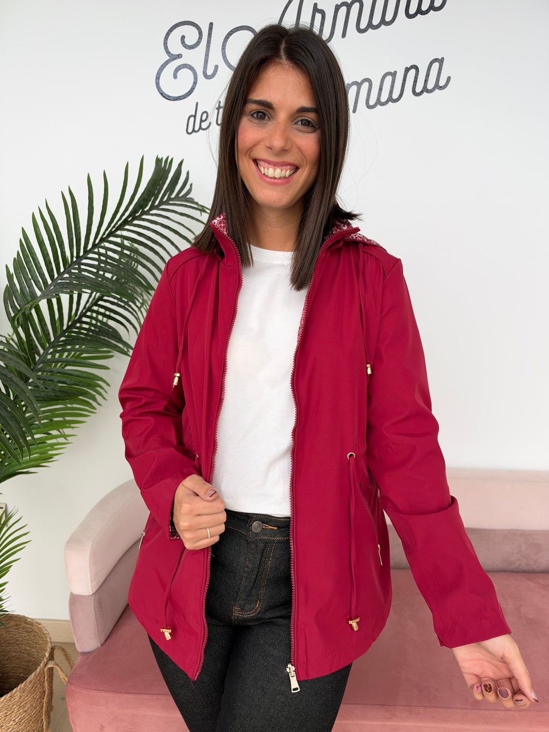 Chaqueta Reversible Úrsula rojo