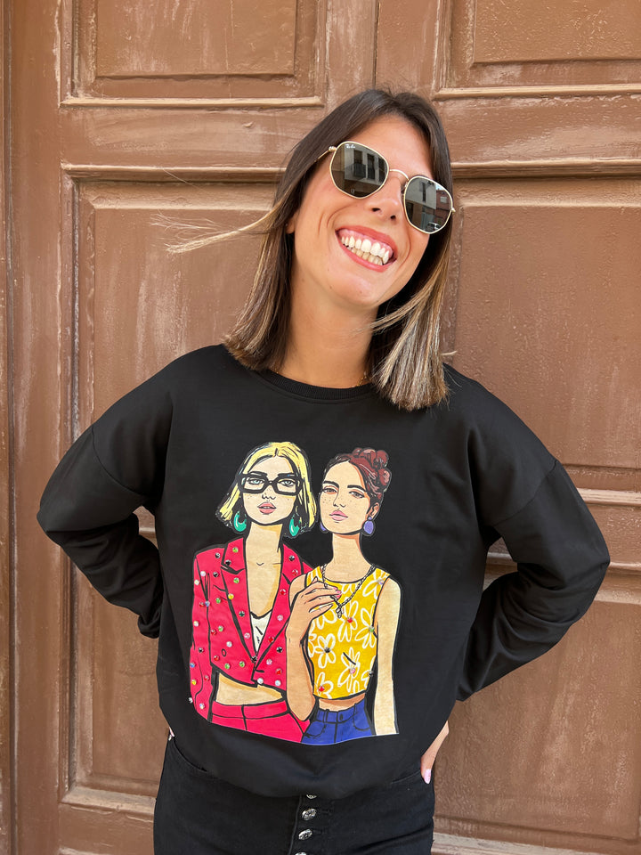 Sudadera Girl negro
