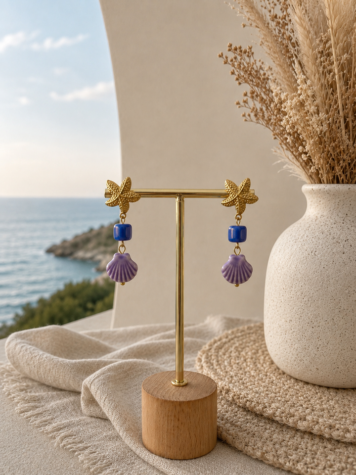 Pendientes Aurora morado (acero)