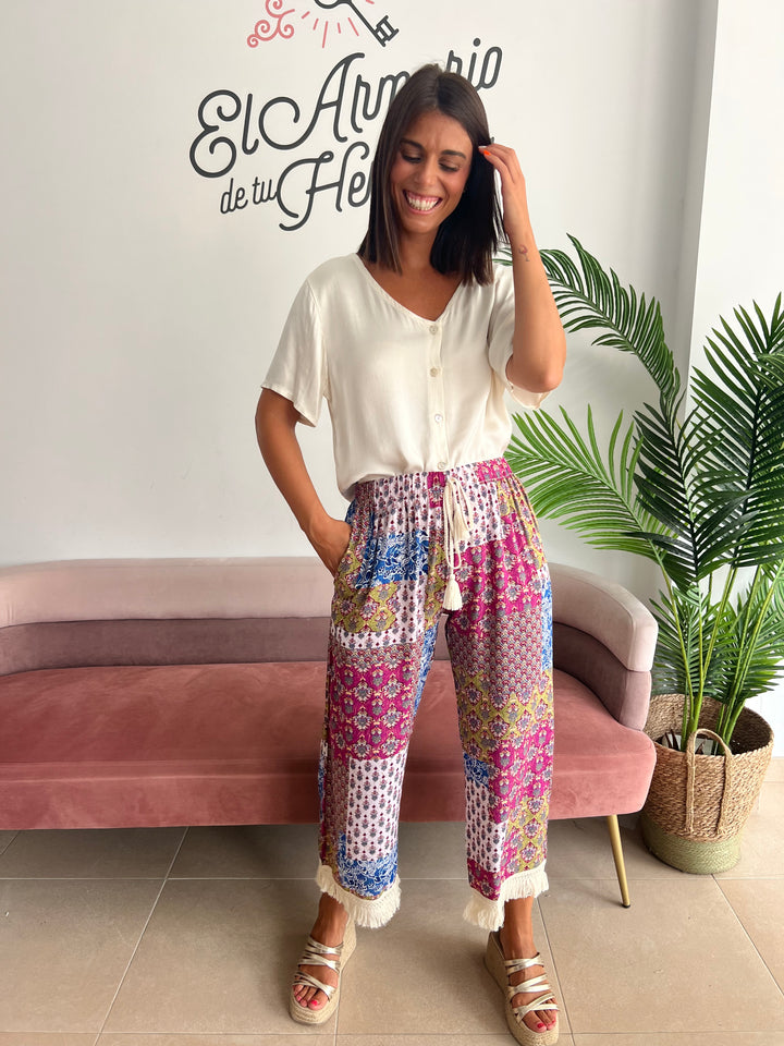Pantalón Camila buganvilla