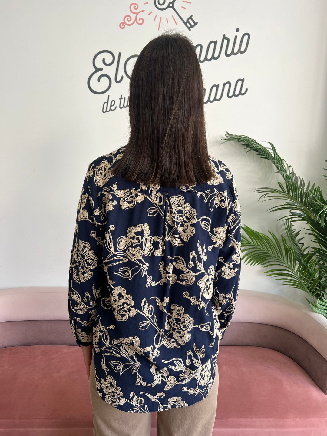 Camisa Alejandra azul marino